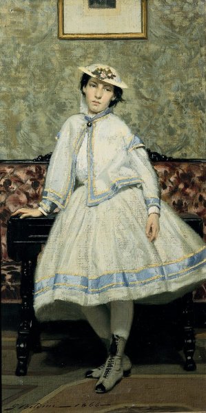 Portrait of Alaide Banti in White Dress